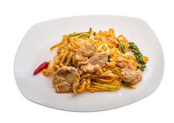 Fried noodles with pork