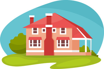 beautiful colorful private house