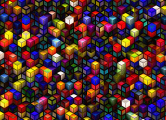 building structure from cubes. Abstract architecture backgrounds