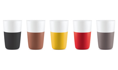 Coffee cups isolated. Set. Vector illustrtation