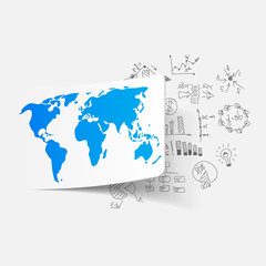 Naklejka premium Drawing business formulas: map