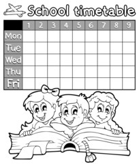 Coloring book school timetable 2