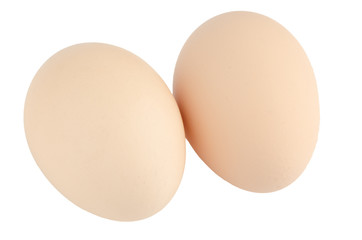 Two eggs on white