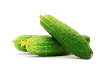 fresh cucumbers isolated on white