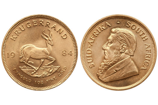 Krügerrand 1 Unze Gold Münze Süd-Afrika Stock Photo | Adobe Stock
