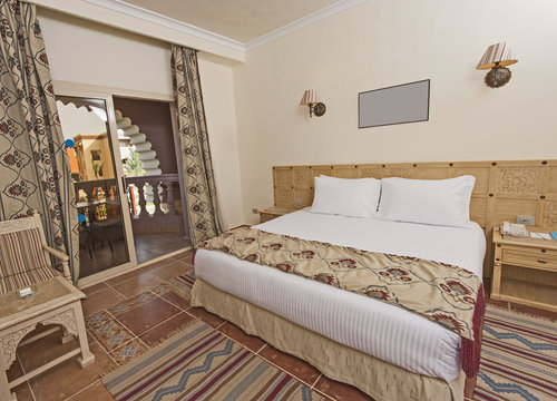 Bedroom in luxury hotel