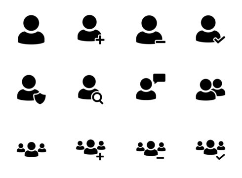 User icons set. Vector illustration