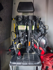 Interior of a modern Dutch fire truck