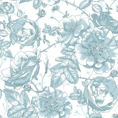 Beautiful Vintage Seamless Roses Background