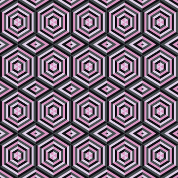 Mosaic different colors, geometric shapes of hexagons.