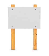 Obraz premium Wooden sign isolated on white