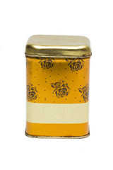 tin on the white background