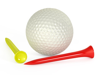 golf ball and tees