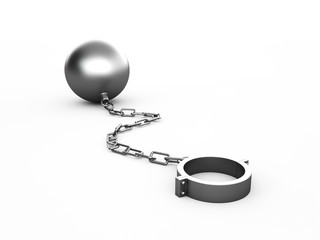Metal shackles, isolated on white