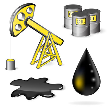 Oil vector icon set