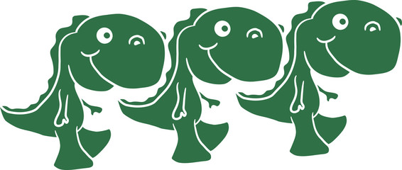 3 Dinos T-Rex Team Freunde