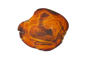 Polished agate isolated on white.