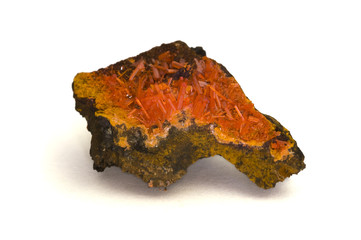 Crocoite (lead chromate). 4.4cm across.