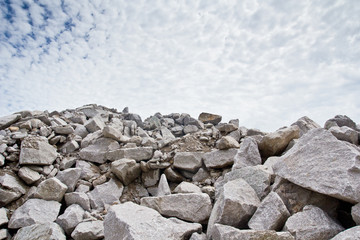 Rubble stone under blue sky