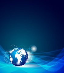 Background with globe, internet concept of global business