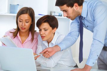 Business people meeting in office to discuss project