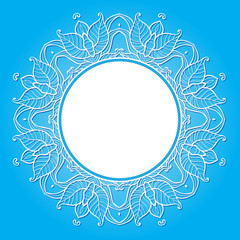 Floral frame on a blue background