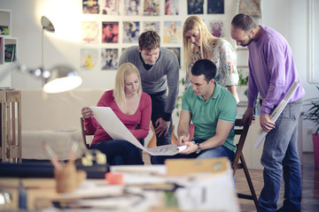 Group of Architects working at project