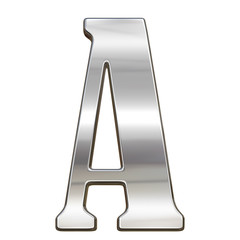 Letter A from chrome solid alphabet isolated on white