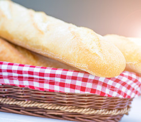 Baguette in a basket