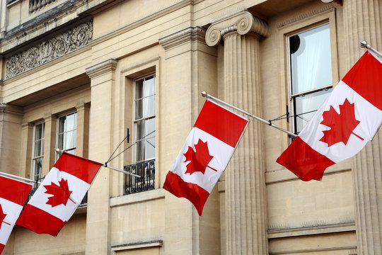 Canada flag at High commission building London