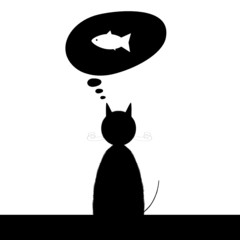 cat food in mind vector illustration