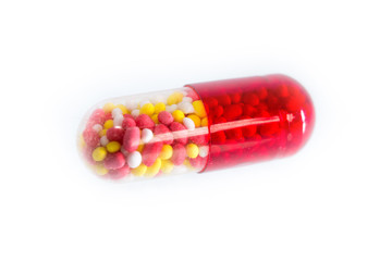 Closeup of Many colorful pills