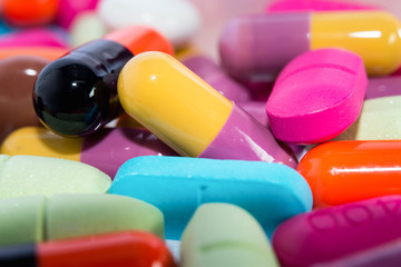 Many colorful pills