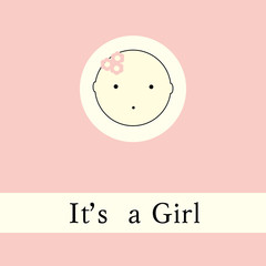 Baby girl shower card