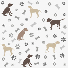Background with dogs paw print and bone - 67343112