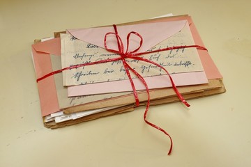 liebesbriefe paket, bündel, paket gebunden und Handschrift