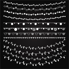 Vector Collection of Chalkboard Style String Holiday or Christma - 67345173