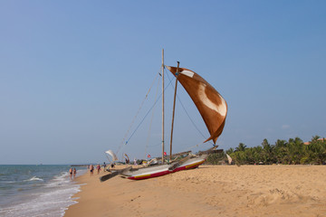 Catamaran on the beach from Negombo, Sri Lanka