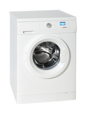 Washing machine isolated on the white with clipping path.