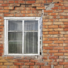 Fototapeta na wymiar window of old house background