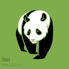 Set of Vector Panda silhouettes