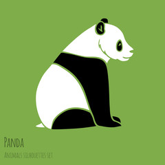 Set of Vector Panda silhouettes