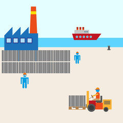 boat harbor manufacturing vector