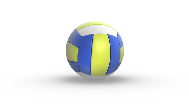 bouncing volleyball on white background