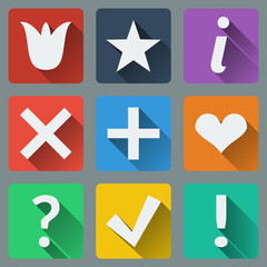 Set of stylish colorful icons