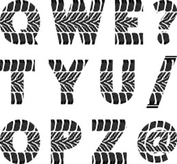 font with tire track