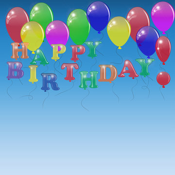Background with letters of the balloons.