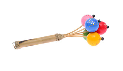 Maracas. Colored Rattle. Isolated on White Background