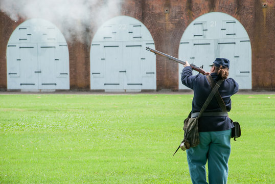 Civil War Reenactment Soldier