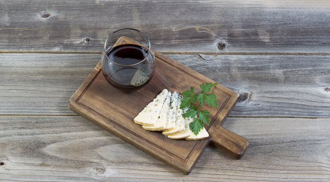 Sliced Cheese and Red Wine